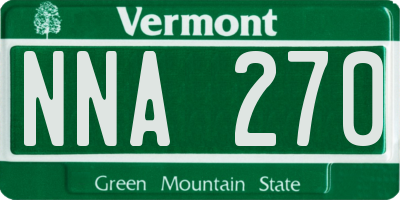 VT license plate NNA270