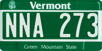 VT license plate NNA273