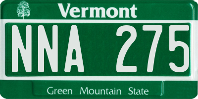 VT license plate NNA275