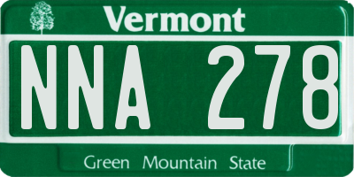 VT license plate NNA278
