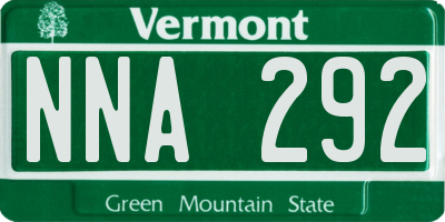 VT license plate NNA292