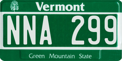 VT license plate NNA299