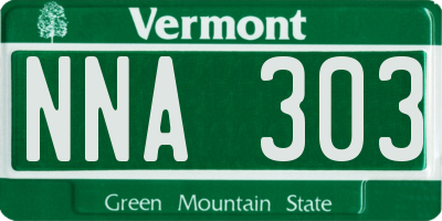 VT license plate NNA303