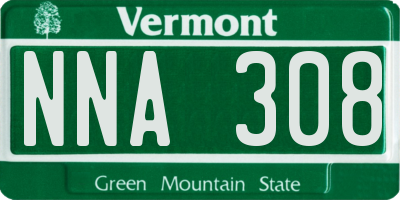 VT license plate NNA308