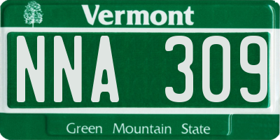 VT license plate NNA309