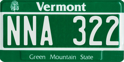 VT license plate NNA322