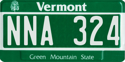 VT license plate NNA324