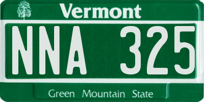 VT license plate NNA325