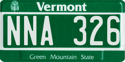 VT license plate NNA326