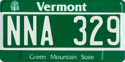 VT license plate NNA329