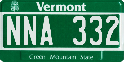 VT license plate NNA332
