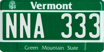 VT license plate NNA333