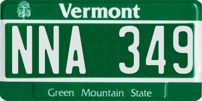 VT license plate NNA349