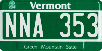 VT license plate NNA353