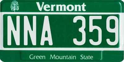 VT license plate NNA359