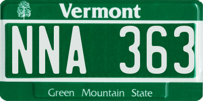 VT license plate NNA363