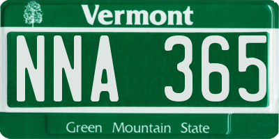 VT license plate NNA365