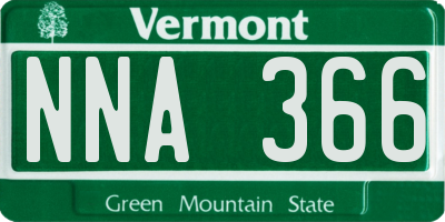 VT license plate NNA366
