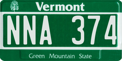 VT license plate NNA374