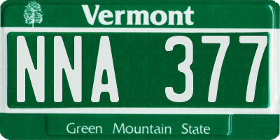VT license plate NNA377