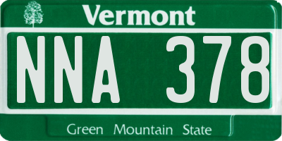 VT license plate NNA378