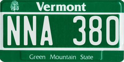 VT license plate NNA380