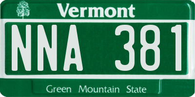 VT license plate NNA381