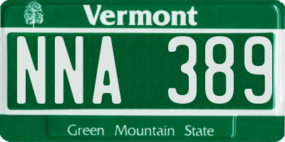 VT license plate NNA389