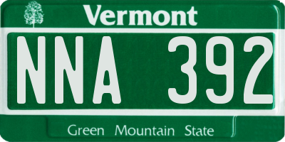 VT license plate NNA392