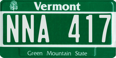 VT license plate NNA417