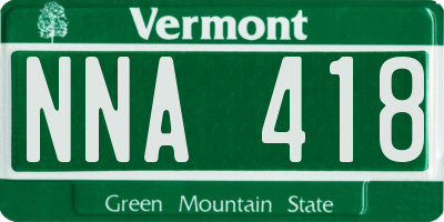 VT license plate NNA418
