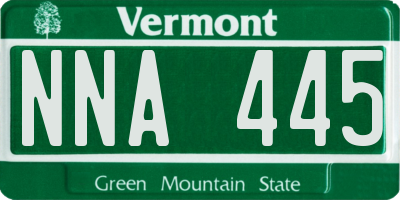 VT license plate NNA445