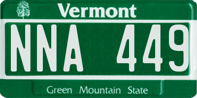 VT license plate NNA449