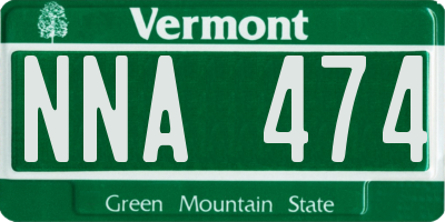 VT license plate NNA474