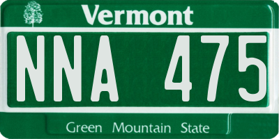 VT license plate NNA475