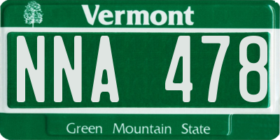 VT license plate NNA478