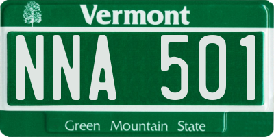 VT license plate NNA501
