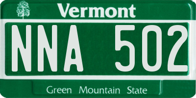 VT license plate NNA502