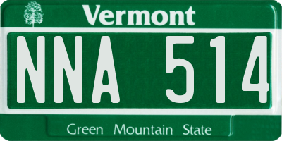 VT license plate NNA514