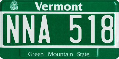 VT license plate NNA518