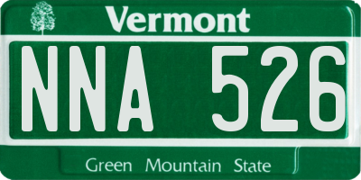 VT license plate NNA526
