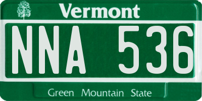VT license plate NNA536