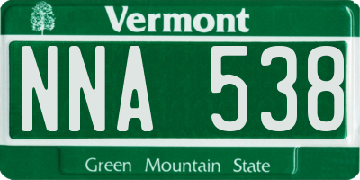 VT license plate NNA538