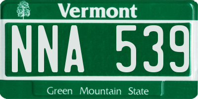 VT license plate NNA539