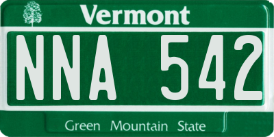 VT license plate NNA542