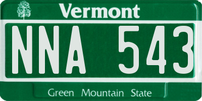 VT license plate NNA543