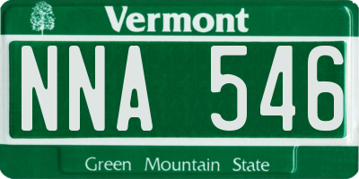 VT license plate NNA546