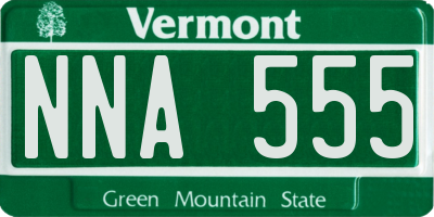 VT license plate NNA555