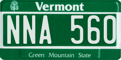 VT license plate NNA560
