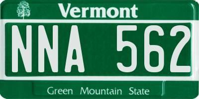 VT license plate NNA562